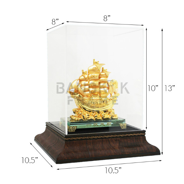 กรอบกล่องใสโชว์สินค้าฐานไม้